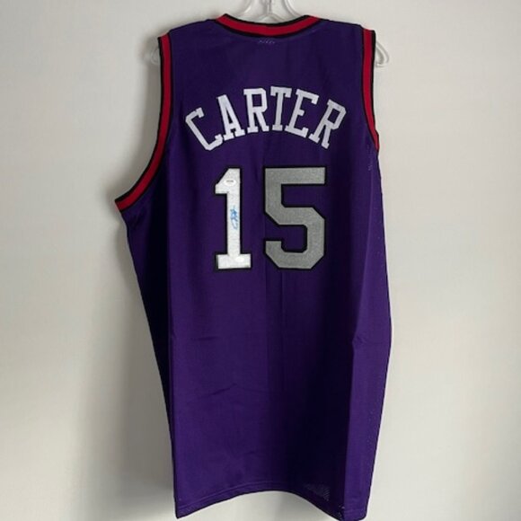 Vince Carter Autographed Toronto Raptors Jersey PSA/DNA and Mounted Memories COA